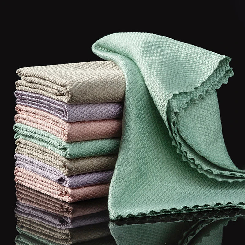 10pcs Microfiber Glass Cleaning Cloths
